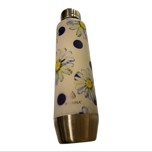 𝅺MANNA 18oz moda stainless water bottle floral dot navy/white - Picture 1 of 6